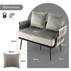 Modern Loveseat Sofa Living Room 2-Seater Upholstered Hand-Woven Sofa Couch