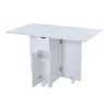 Mobile Drop Leaf Table Folding Dining Table w/ 1 Drawer Cabinet Storage Shelves