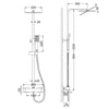 Bathroom Shower Mixer Thermostatic Dual Head Exposed Square Bar Black Shower Set