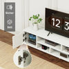 140cm High Gloss White TV Stand Cabinet Unit Doors Storage with LED Cupboard