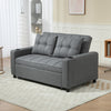 2 Seater Pull Out Sofa Bed with Pockets for Living Room Charcoal Grey