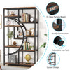 Industrial 5-Tier Etagere Bookcase Freestanding Tall Bookshelf w/ 9 Open Storage