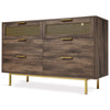 6 Drawer Wide Chest of Drawers Bedroom Storage Cabinet Unit Bedroom Furniture