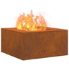 Fire Pit Square 80x80x40 cm Weathering Steel