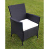 7 Piece Outdoor Dining Set with Cushions Poly Rattan Black