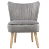 Velvet Upholstered Vanity Dressing Table Chair Stool Oyster Back Solid Wood Legs
