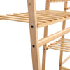 Heavy Duty Wooden Clothes Rail Rack Garment Hanging Stand Open Wardrobe Shelf