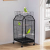 Mobile Metal Bird Cage Open Play Top Parrot Cage Budgie Cage with Perch Feeders