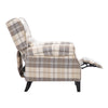 Recliner Armchair Tartan Chair Wing Back Sofa Lounge Chair Adjustable Footrest