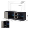 Mondeer LED TV Cabinet TV Stand 140cm with 5 Open Compartments 1 Door RGB Lights