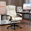 Vinsetto Executive Home Office Chair High Back Recliner, with Foot Rest, Cream
