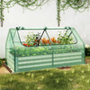 Metal Raised Planter Box Kit Outdoor Planter Bed with Protective Cover-Green