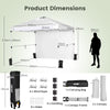 3x3M Commercial Pop-up Canopy Tent Folding Gazebo Tent W/ Roller Bag & Sidewall