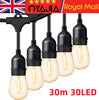 98FT Festoon Outdoor String Lights Mains Powered E27 S14 LED Bulbs Garden Light
