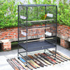 Medium Large Bird Cage Iron Birdcage Playtop Perch Stand Bottom Tray + 4 Roller