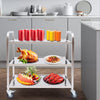 3 Shelves Stainless Steel Service Trolley Kitchen Trolley Food Trolley w/Brake