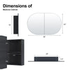 Oval Bathroom Mirror Cabinet w/ Shelf Wall Mounted For Bathroom White Storage