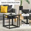 Nest of 2 Side Coffee Tables Set of Bedside Tables for Living Room Black