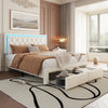 Upholstered Bed With 2 Drawers Storage Bed Frame Double for Adults, Teenagers