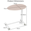 Mobile Standing Desk Height Adjustable Rolling Desk with Pneumatic Lift