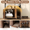 Indoor Tall Pet House Corner Shelf Cat Litter Box Enclosure-Coffee