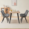4x Grey 360° Swivel Velvet Dining Chairs Rotatable Metal Legs Kitchen Chairs