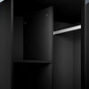 Modern Corner High Gloss Mirrored Black Wardrobe Door with Hanging Rail Shelves