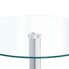 CLEAR ROUND PEDESTAL DINING TABLE LEGS KITCHEN LIVING ROOM COFFEE TABLE 70CM