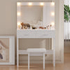 Dressing Table w/ Large Mirror and Stool,Vanity Table with Adjustable Brightnes