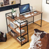 L-Shaped Corner Computer Desk Study Writing Table Workstation with Storage Shelf