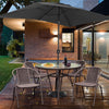 Garden Furniture Set Glass Top Picnic Table and Chair Diner Outdoor Patio Bistro