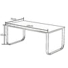 Modern Glass Coffee Table Side End Table Black Metal Legs Living Room Furniture