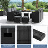 11 Pieces Patio Dining Set Space-saving Wicker Chairs-Grey
