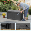 Rattan Texture Storage Container with Wheels & Lockable Lid Grey