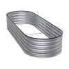 Galvanized Silver Oval Steel Raised Garden Bed Outdoor Planter 240x80x42cm