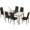 Modern High Gloss 150×80cm White+Black Dining Table for 4-6 Wooden Kitchen Table