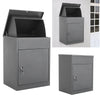 Grey Lockable Parcel Drop Delivery Parcel Secure Container Courier Postbox+Keys