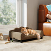 PawHut Dog Sofa Bed, Cat Sofa with Backrest, Armrest, for Small Dogs, Brown