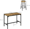 Breakfast Bar Table Set 5 Piece Industrial Dining Table Stools for Kitchen Home