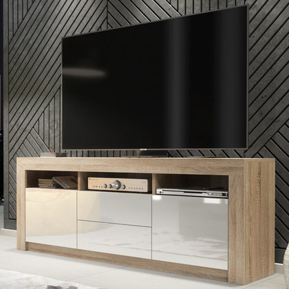 160cm TV Unit I Sideboard Cabinet I White High Gloss Doors I Storage