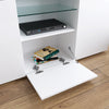 Modern TV Stand White/Black TV LED Entertainment High Gloss Doors Unit Cabinet