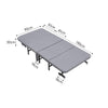 190cm Folding Single Bed with Mattress Portable Guest Bed Steel Frame on Wheel
