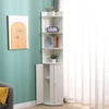 180cm Tall Corner Cabinet with 3-Tier Shelves & 2 Doors Storage Living Room Slim