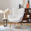 Accent Chair Teddy Velvet Tufted Wing Back Armchair Club Chair With Wood Legs