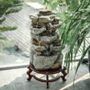 Freestanding Indoor Outdoor Water Feature Garden Cascading Fountain LED Lights