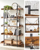 Rustic Wood Bookcase Bookshelf 5 Tier Industrial Storage Display Shelving Unit