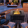 Fire Pits for Garden Square Fire pit For Barbecue,Heating,Cooling Drinks w/Cover