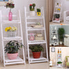 3/4 Tier Wood Ladder Folding Book Shelf Stand Plant Flower Display Shelving Rack