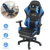 Gaming Chair Leather Racing Office Executive Recliner with Leg Rest Massage