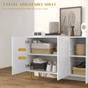 Modern Sideboard High Gloss Storage Cabinet White Gold Hairpin Legs Cupboard